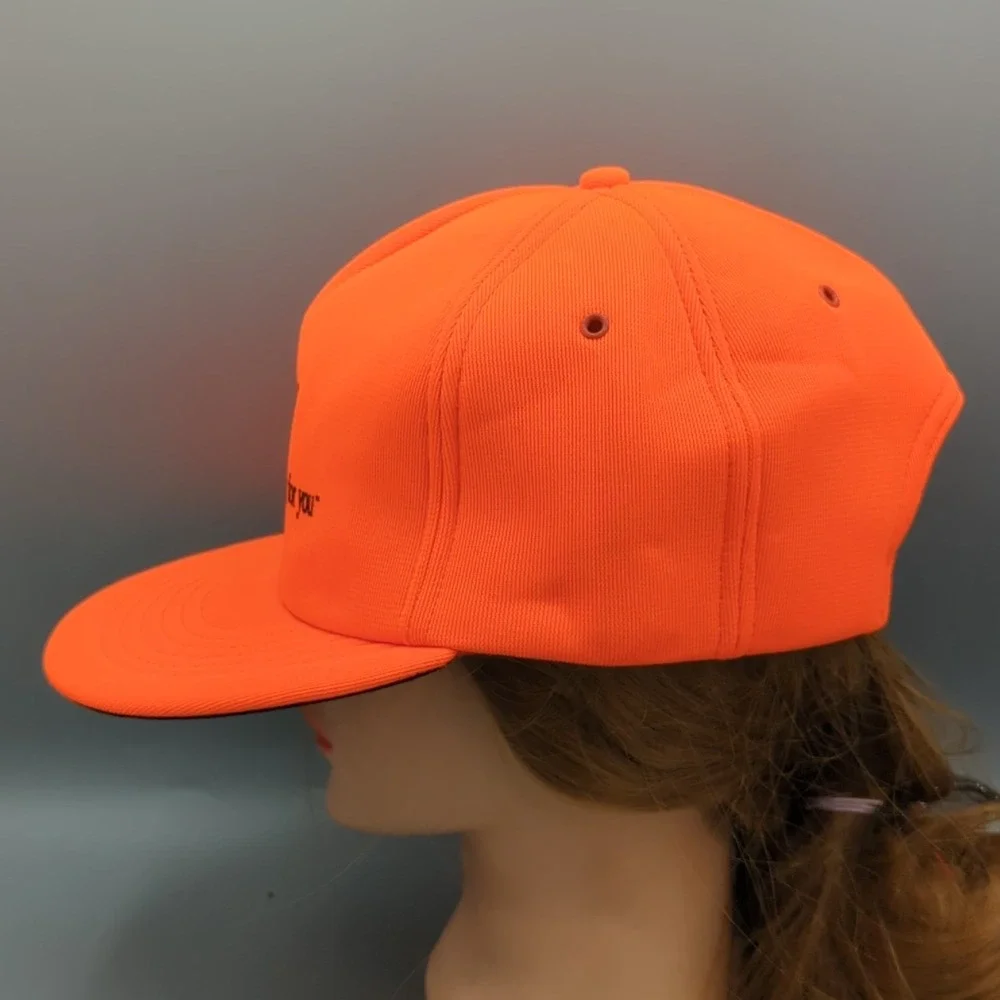 Vintage 3M Hat Orange Full Foam Snapback Cap America Made USA 90s Promo